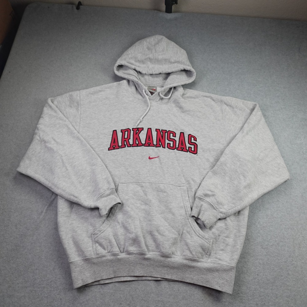 Arkansas Razorbacks Hoodie Mens M Gray NCAA Team Sweatshirt Nike